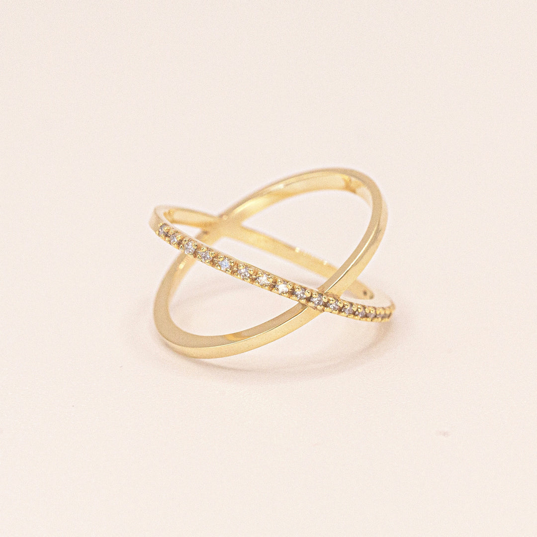 X PAVE DIAMOND RING