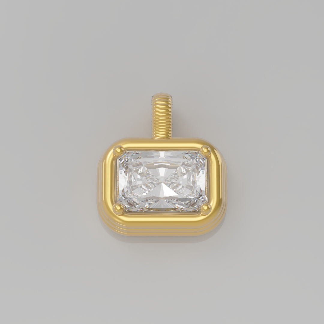 GENEVIEVE GOLD BEZEL EAST WEST DIAMOND PENDANT