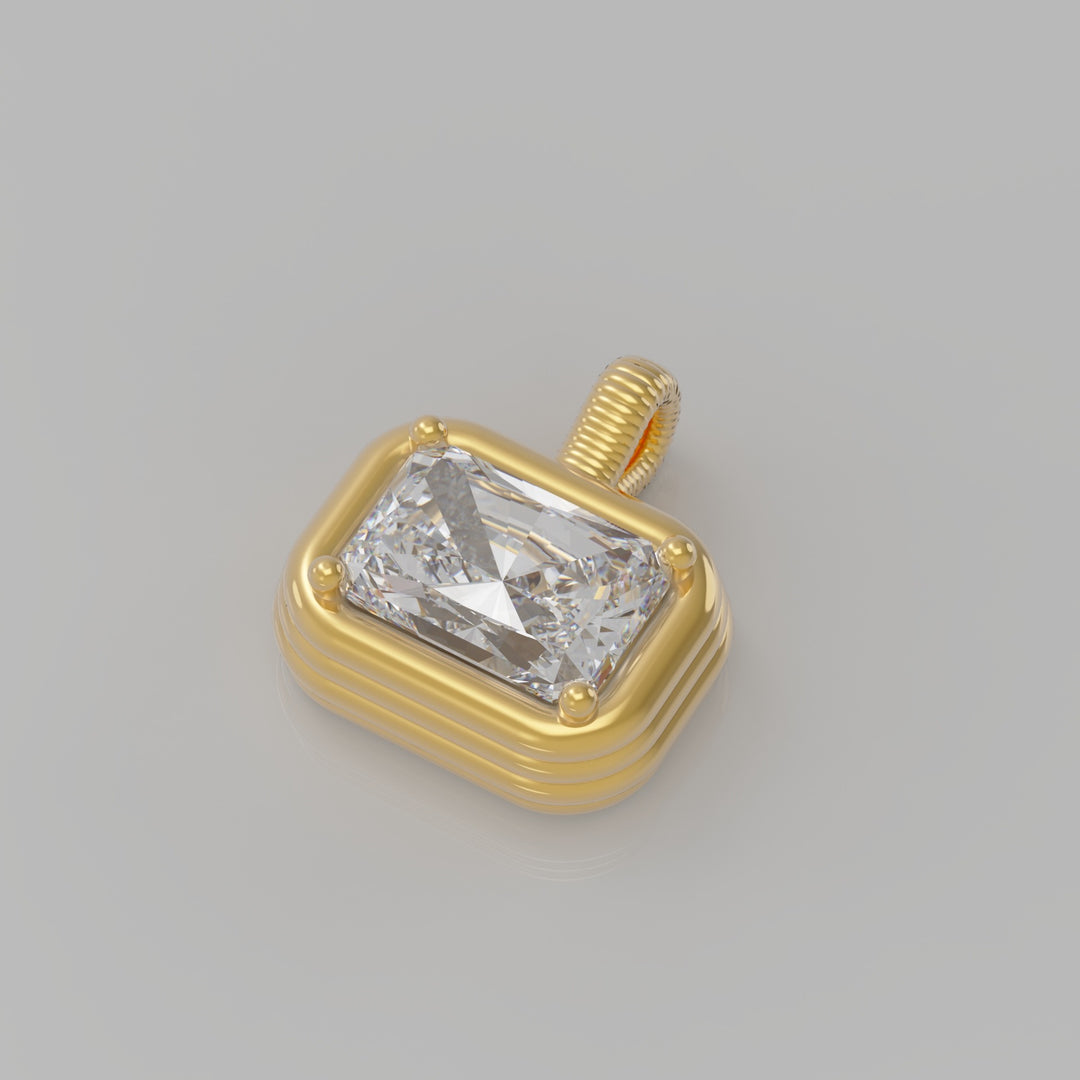 GENEVIEVE GOLD BEZEL EAST WEST DIAMOND PENDANT