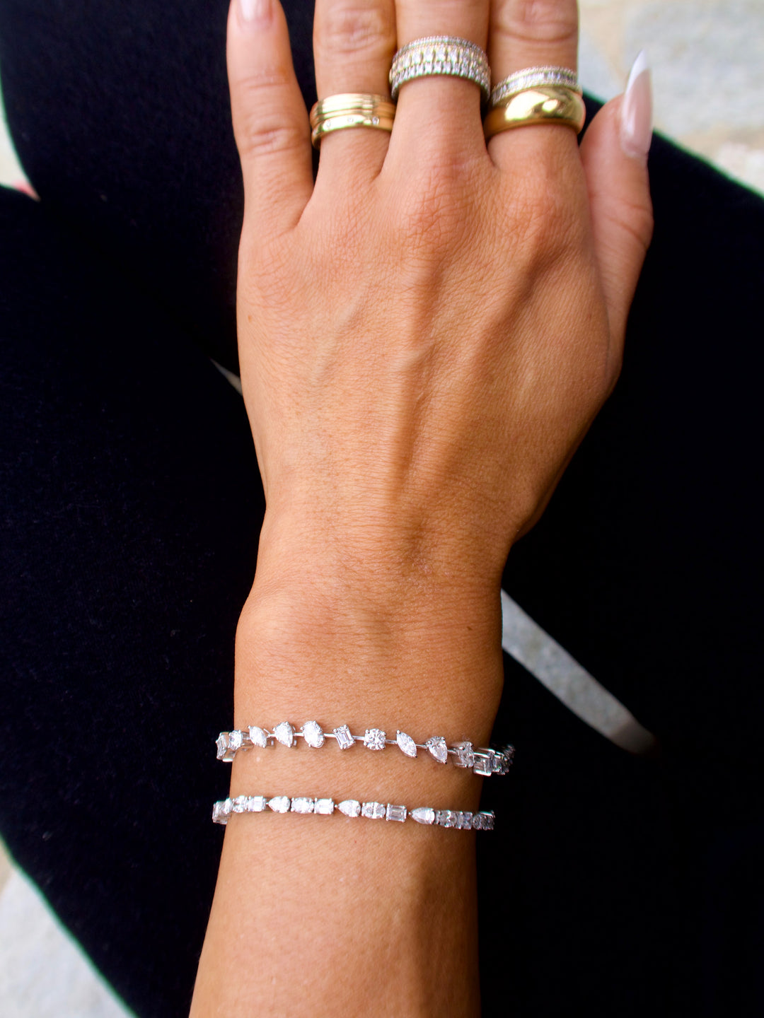 JULIETTE SPACED FANCY SHAPE TENNIS BRACELET