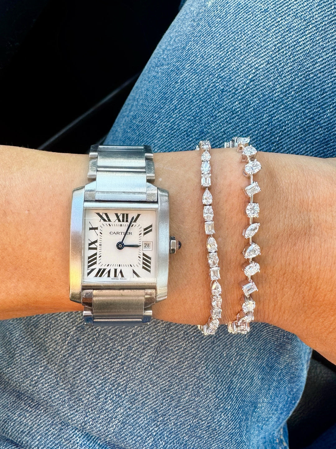 JULIETTE SPACED FANCY SHAPE TENNIS BRACELET