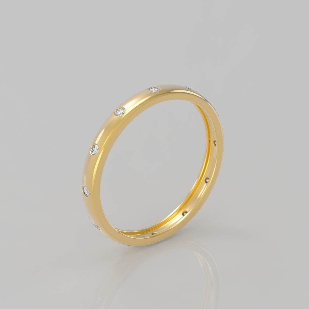 GOLD DIAMOND DOT RING