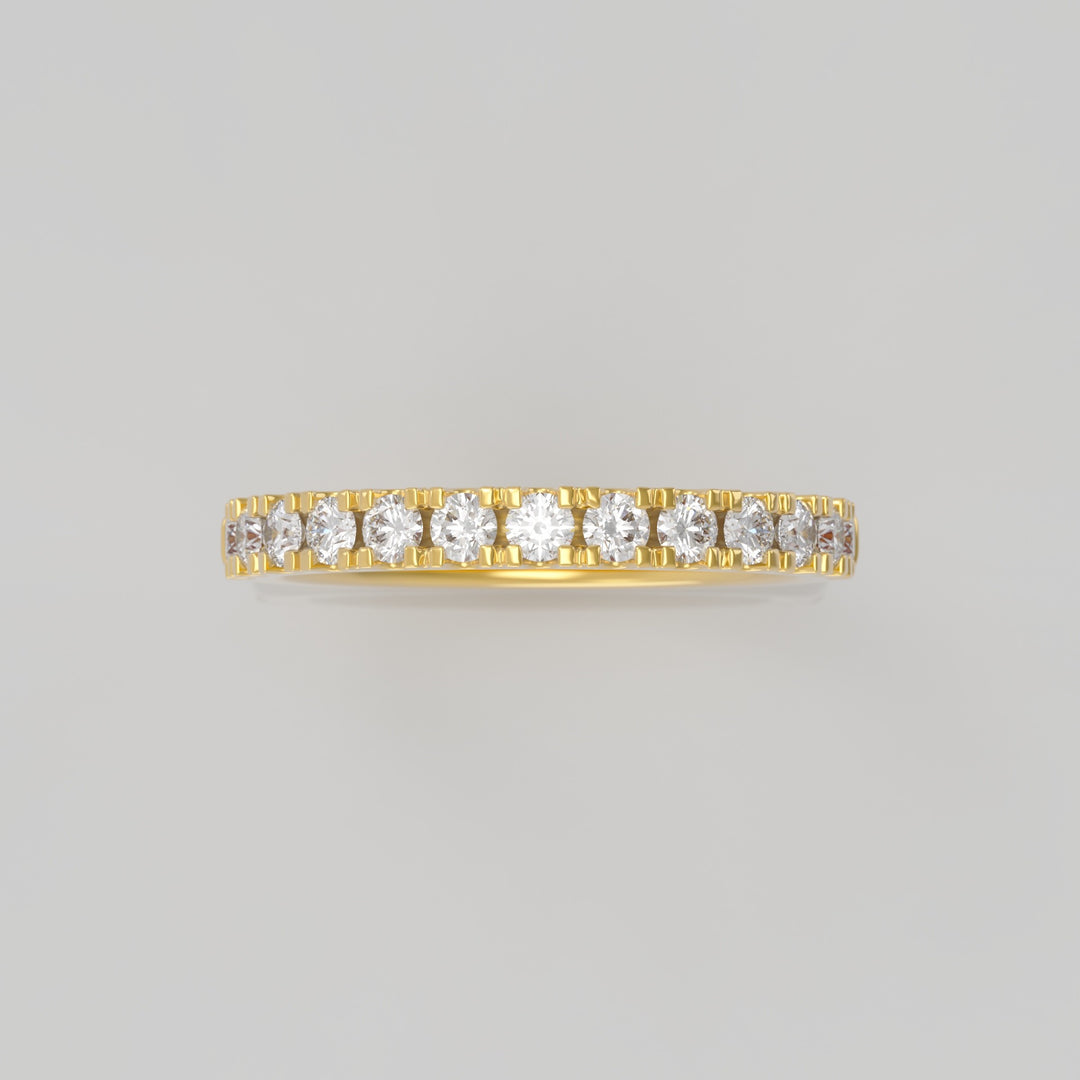 HALF ETERNITY PAVE DIAMOND RING