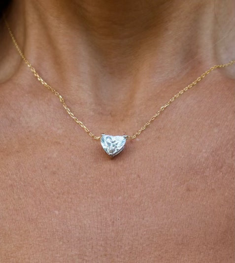DAINTY HEART PENDANT DIAMOND NECKLACE