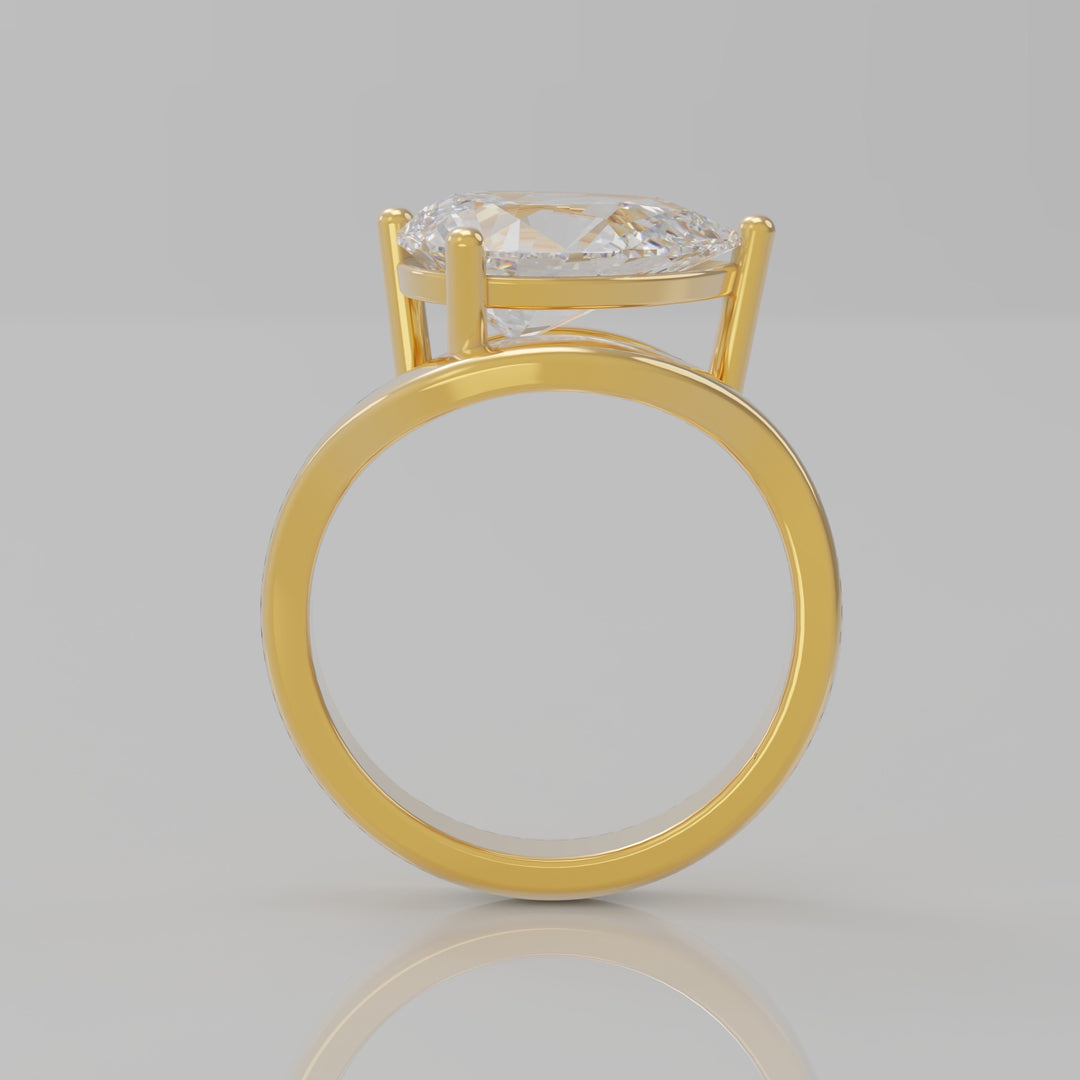 FAYE PEAR SLANT DIAMOND RING