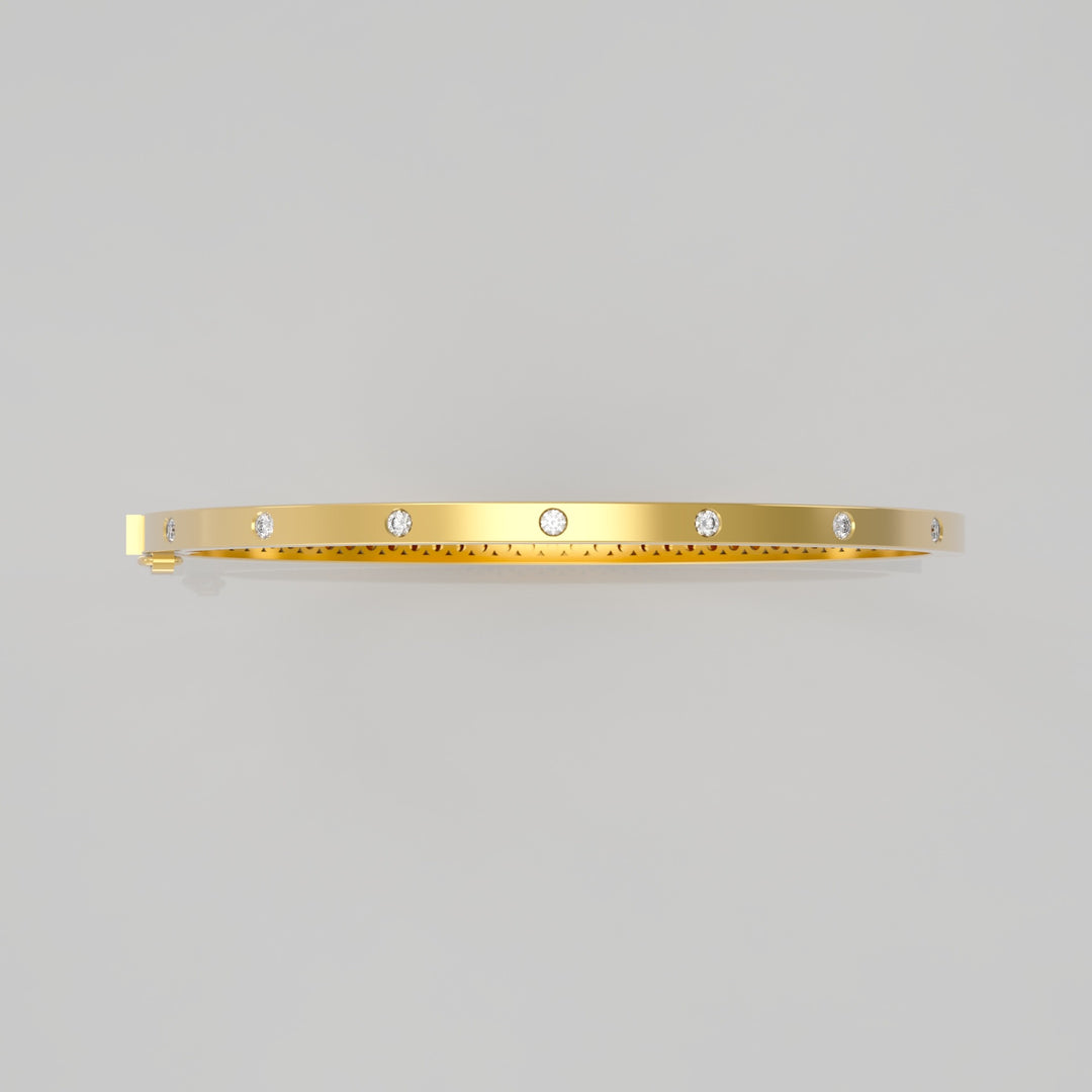 AMELIA 14K GOLD DIAMOND BANGLE