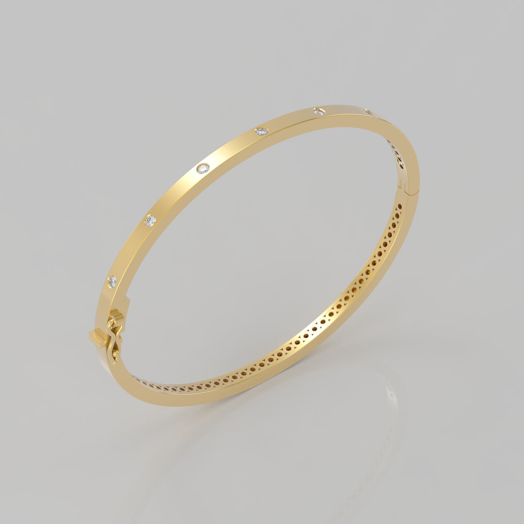 AMELIA 14K GOLD DIAMOND BANGLE