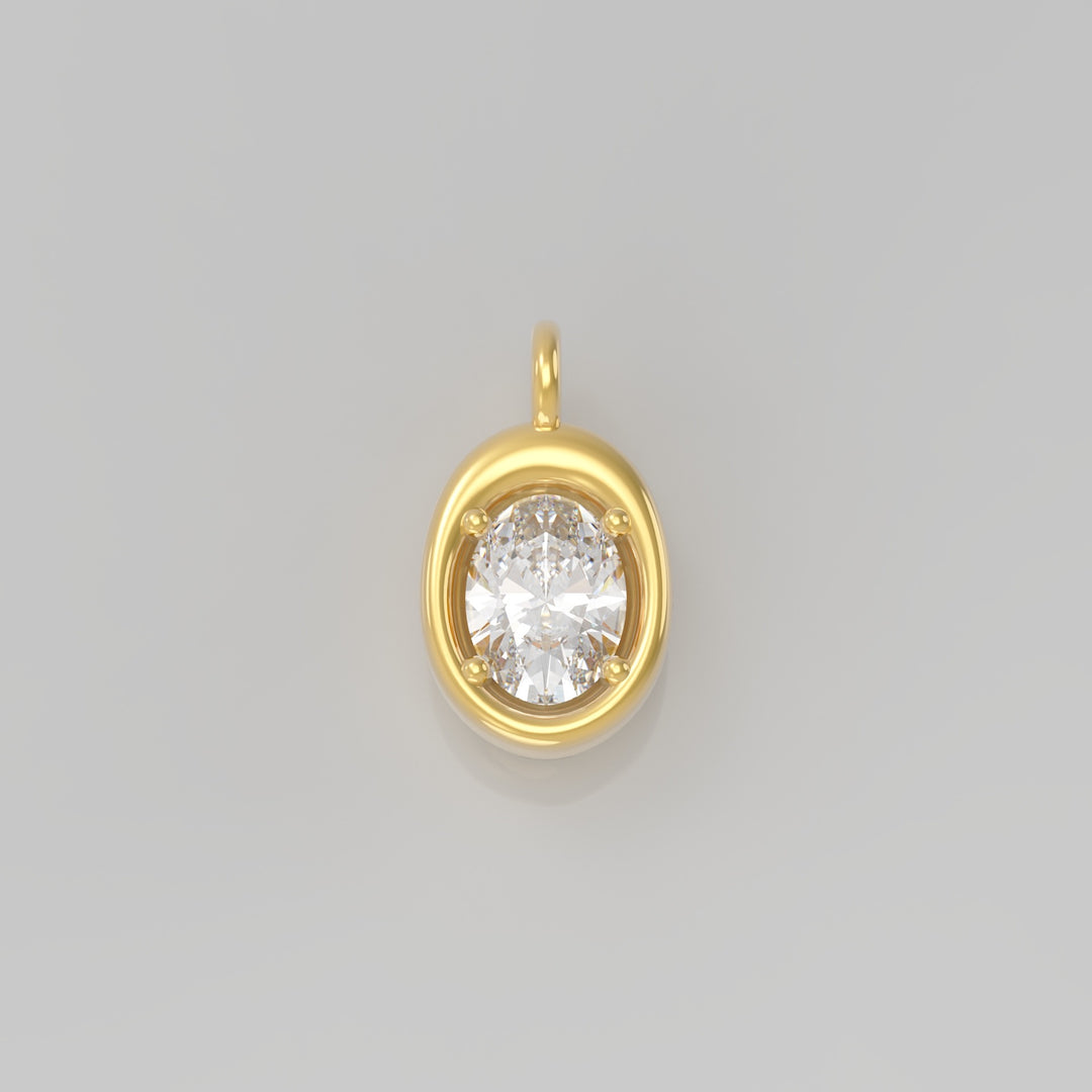 CLAIRE GOLD OVAL DIAMOND PENDANT