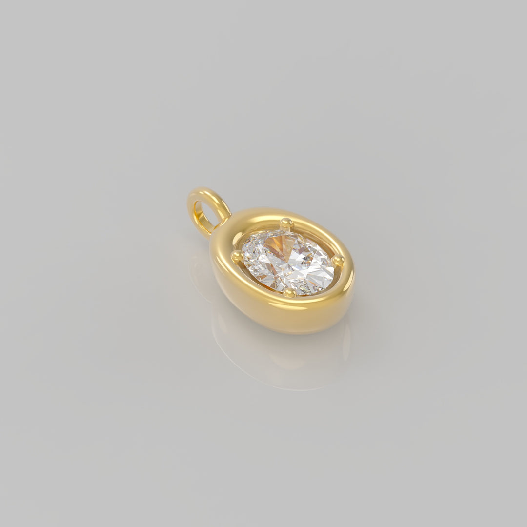 CLAIRE GOLD OVAL DIAMOND PENDANT