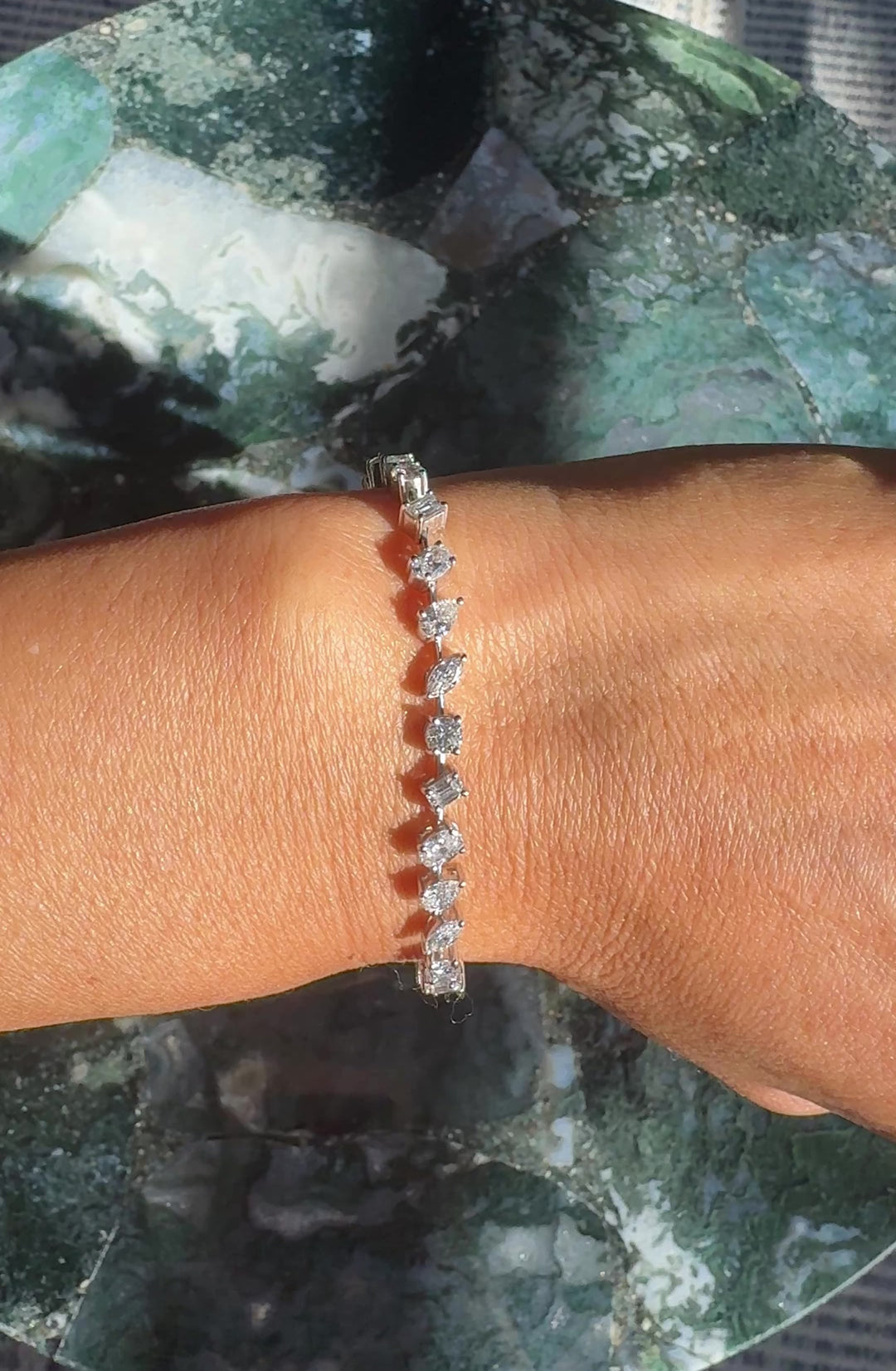 JULIETTE SPACED FANCY SHAPE TENNIS BRACELET